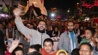 مسيرة شعبية ليلية بمنطقة البرنوصي ضد إستمرارالعدوان الهمجي الصهيوني على غزة